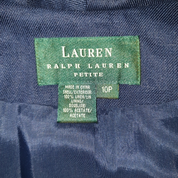 Ralph Lauren Vintage Navy Linen Jacket. 10P. - Picture 4 of 7